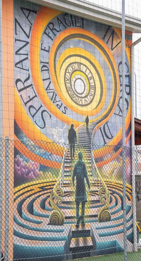 Fotografia delmurales realizzato dai ragazzi di Kayros